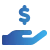 Mão segurando simbolo de dollar